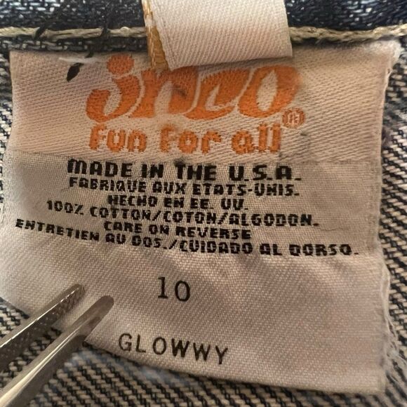 JNCO Gems Glowwy Girls Jeans Sz 10 Y2K Vintage USA Wide Leg Cartoon Embroidered - Picture 15 of 16